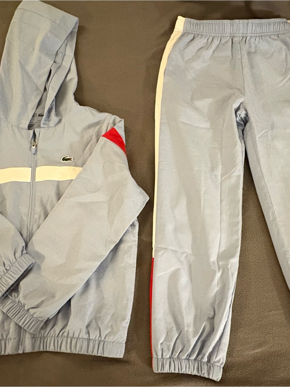 Lacoste Kids Powder Blue Jogger Set with White & Red Accents